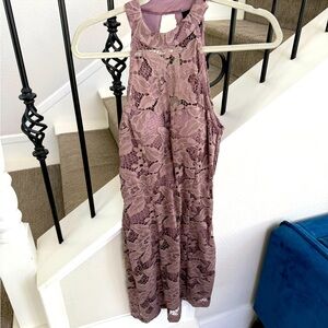 Lilac floral lace mini dress